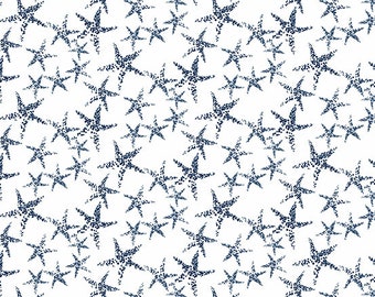 By The Sea - Andover Fabrics のスターフィッシュ ホワイト