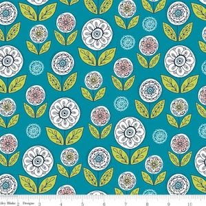 Dutch Treat - Azul jardín de Betz White de Riley Blake