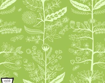 Delight - Charmed Floral Sprig Kiwi Green From Michael Miller