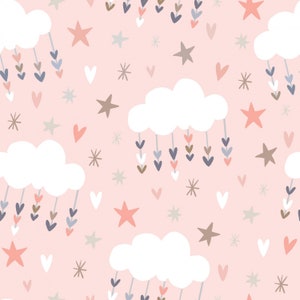 Dreamcatcher Cloud Pink by Elizabeth Todd Nursery from Springs Creative Fabric