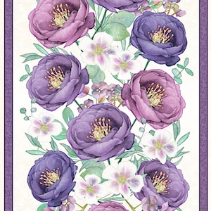 Violette - Panel de 24 pulgadas de Nancy Mink de Wilmington Prints Fabric