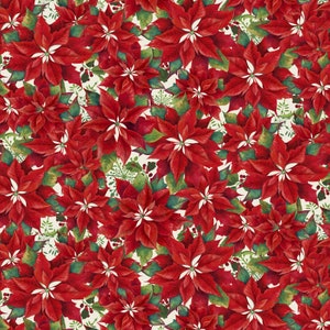 Christmas Prints - Poinsettia Red from David Textiles Fabrics