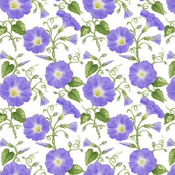 Hydrangea Birdsong - Morning Glory from Henry Glass Fabric