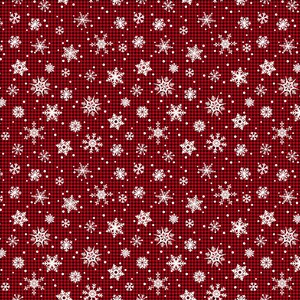 Gnome For The Holidays - Snowflakes On Check Plaid from Timeless Treasures Fabric