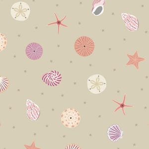 Small Things Coastal - Seashells Sand from Lewis and Irene Fabric