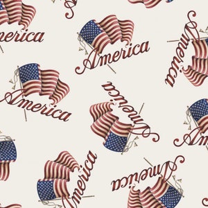 Seasonal Basics - Patriotic America Flags from Springs Creative Fabric