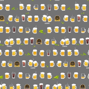 Beer and Hot Spring - Beers Grey from Cosmo Fabric