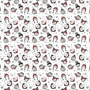 Comodidad y alegría - Muñecos de nieve blancos de Camelot Fabrics