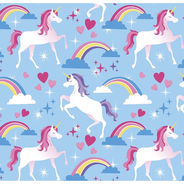 Lux Anti-Pill FLEECE - Prancing Unicorns from David Textiles Fabrics