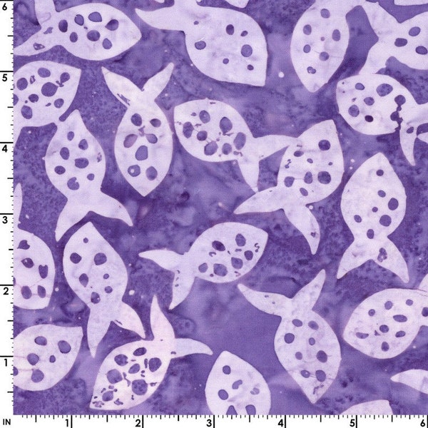 Coastal Getaway Batiks - Polka Dot Fish Periwinkle Purple by Monique Jacobs from Maywood Studio Fabric