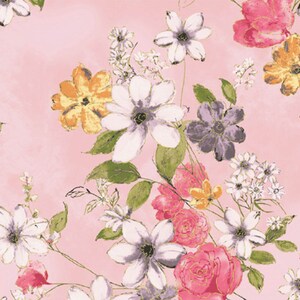 Painted Petals - Pink Floral Assorted from Hoffman Fabrics