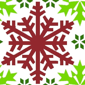 SALE - Snowflakes Red Green on White from Springs Creative Fabric