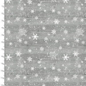 Soñando con una Navidad campestre - Copos de nieve rústicos grises de 3 Wishes Fabric