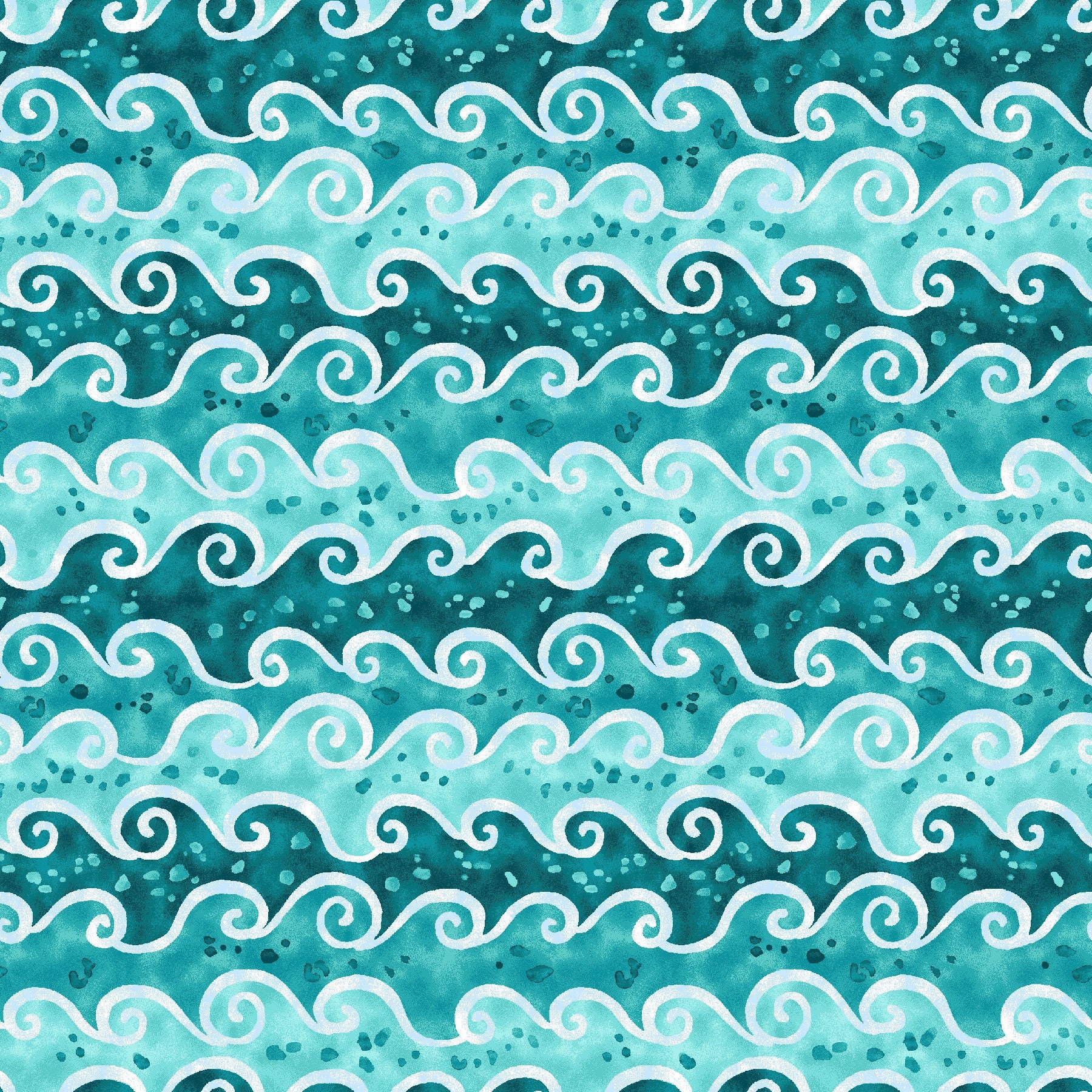 The Sea is Calling - Waves Teal from Studio E Fabrics