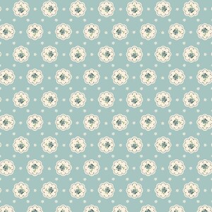 My Favorite Things - Bake Sale Floral Blue from Poppie Cotton Fabric
