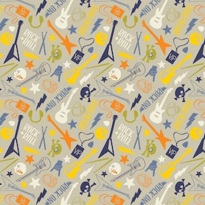 Rock On - Band Grey Brown by Elizabeth Silver from Camelot Fabrics