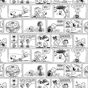 Peanuts - Comic Strip Black White from Springs Creative Fabric