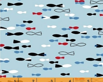 Come Dive With Me - Fish Light Blue by Whistler Studios from Windham Fabrics