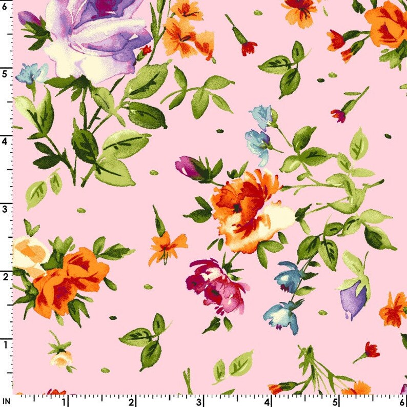 Bloom on - Spaced Floral Pink From Maywood Studio Fabric - Etsy