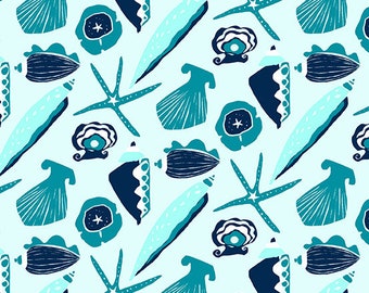 By The Sea - Shell Teal from Andover Fabrics