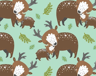 Animal Hugs - Deers Turquoise from 3 Wishes Fabric