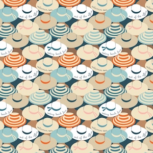 Beach Hair Don’t Care - Sun Hats Multi from Camelot Fabrics