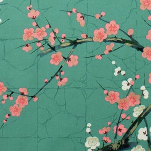 Golden Garden - Cherry Blossom Teal from Alexander Henry