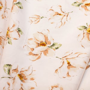 Plants Southern - Magnolia Floral Cream from Cosmo Fabric