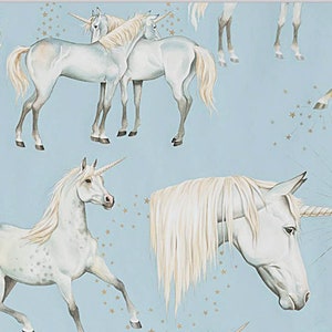 Nicole’s Prints - Stars of the Unicorn Sky Blue von Alexander Henry