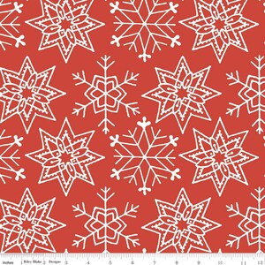 All About Christmas - Snowflakes Red from Riley Blake Fabric
