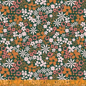 Fancy - Dainty Floral Dk Green by Dylan Mierzwinski from Windham Fabrics