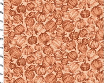 Happy Harvest - Calabazas tonal naranja de 3 Wishes Fabric