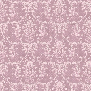 Sweet Rose - Damask Floral Dusty Pink from Quilt Gate Fabric
