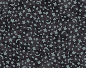 Noche de Todos los Santos - Luna y estrellas de Clothworks Fabric