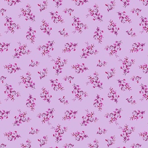 Radiance - Spring Sprigs Light Purple by Sue Zipkin from Clothworks Fabric