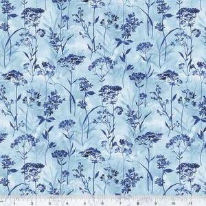 Botanical Blues - Wild Flowers Lt Blue by Whistler Studios from Windham Fabrics