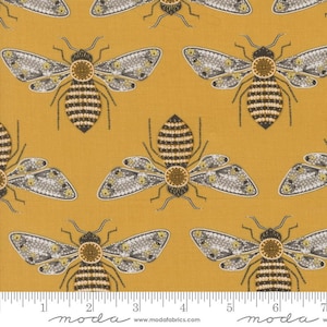 Bee Garden Metallic - Bees Honey Gold 48411 15M from Moda Fabrics