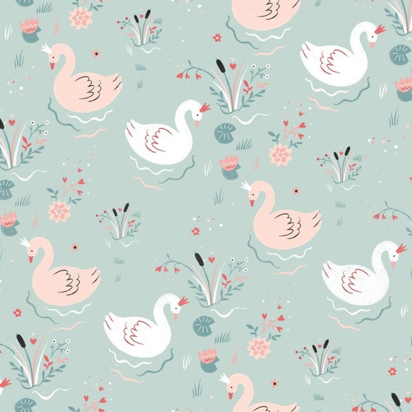 Bella Ballerina - Multicolored Swans Swans by Lucie Crovatto from Studio E Fabrics