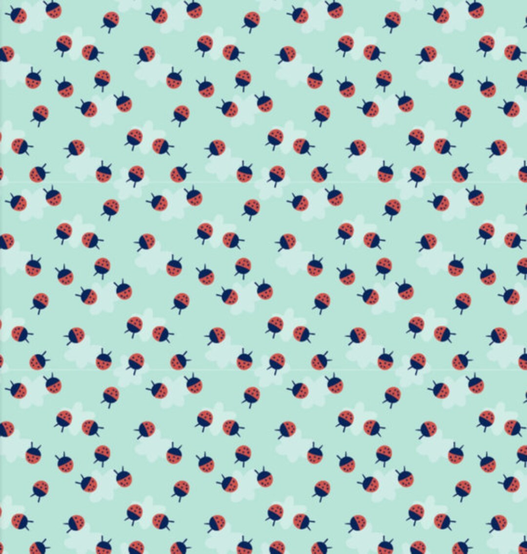 Madison - Ladybug Turquoise From 3 Wishes Fabric - Etsy
