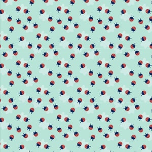 Madison - Ladybug Turquoise from 3 Wishes Fabric