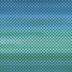 Mermaid in Blue Jeans - Fish Scale Ombre Aquas Teals from Studio E Fabrics