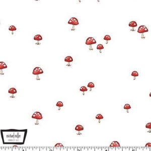 Midnight Forest - Mushrooms White from Michael Miller Fabrics