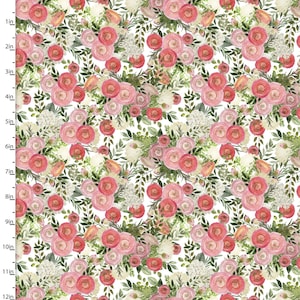 White Cottage Farm - Cottage Floral White from 3 Wishes Fabric