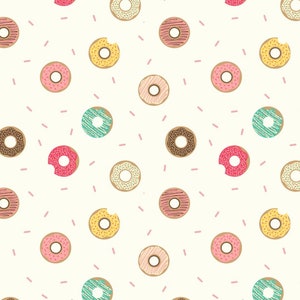 Small Things Sweet - Doughnuts Cream from Lewis and Irene Fabric