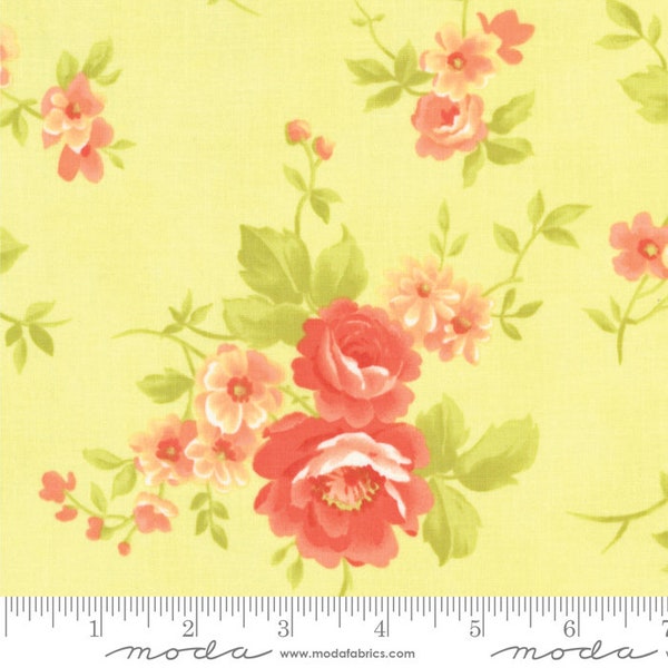 Chantilly - Flowers Rose Toss Sprout by Fig Tree Quilts from Moda Fabrics