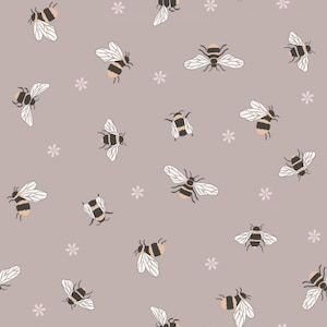 Queen Bee - Bees Warm Beige from Lewis and Irene Fabric