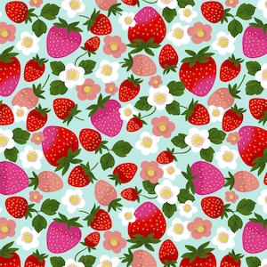 Springtime Tea - Strawberry Toss by Cynthia Frenette from P & B Textiles Fabric