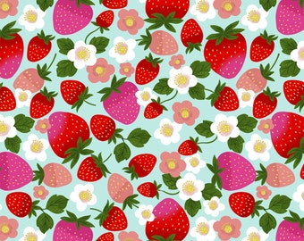 Springtime Tea - Strawberry Toss by Cynthia Frenette from P & B Textiles Fabric