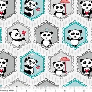 Panda Love - Main Light Gray by Kelly Panacci from Riley Blake