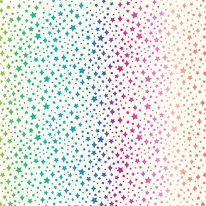 Over the Rainbow - Rainbow Sparkle Cream from Lewis and Irene Fabric